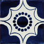 Mexican Clay Tile Arabesque Azul 1068